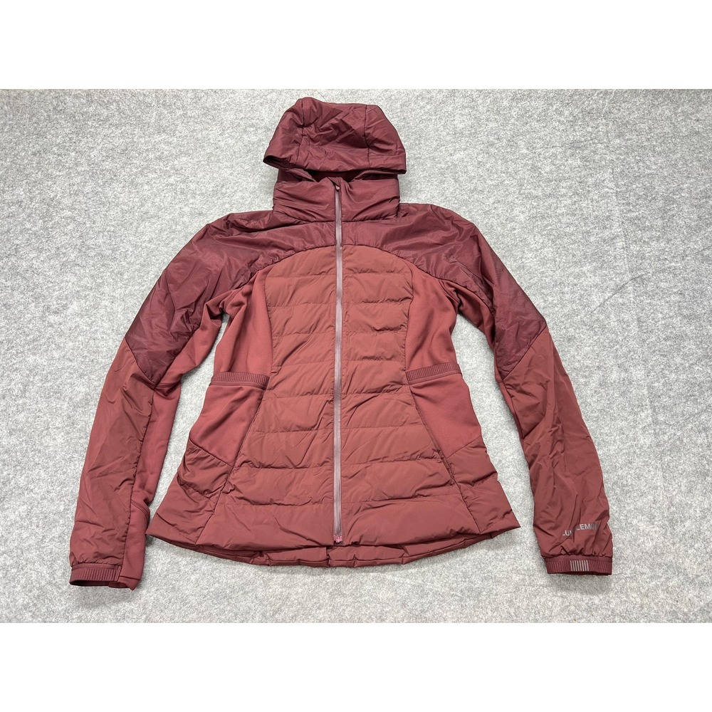 Lululemon Down For It All Jacket Womens 12 Red Pockets Lightweight Hooded